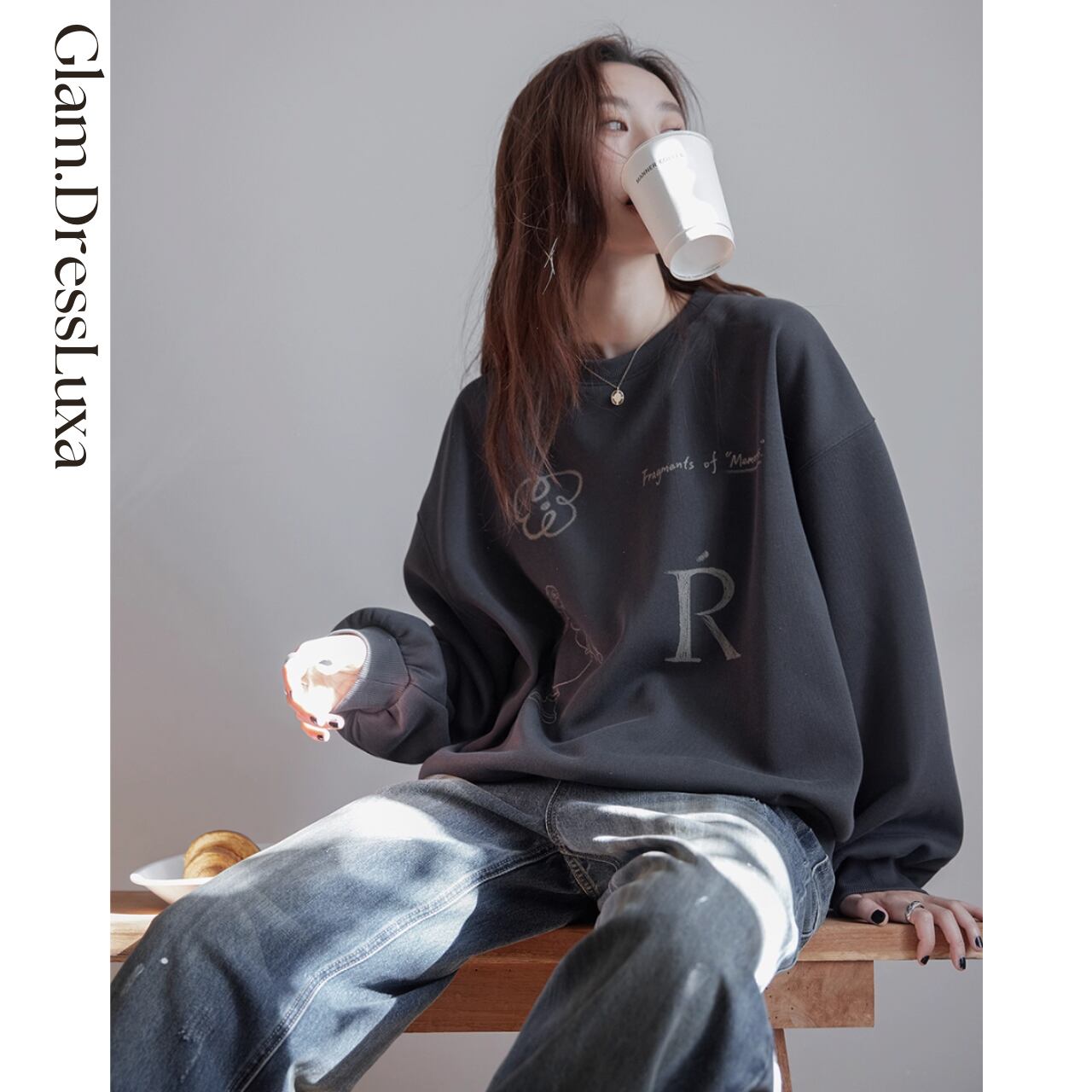 ベルベット Inside Print Sweat/2color_T1589