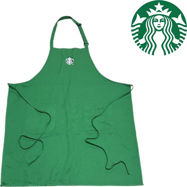 1点物◇スターバックスStarbucks緑Apronエプロン古着メンズレディース