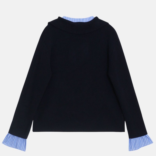 fake two-piece knit pullover　J00347