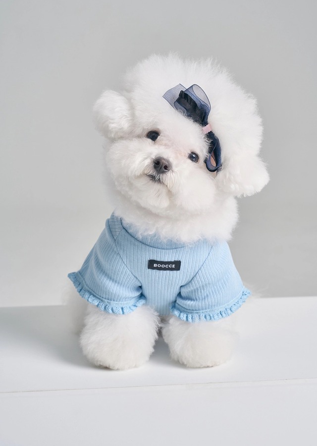 〈 予約アイテム 〉BOOCCE /SOFT LACE TOP（ライトブルー）