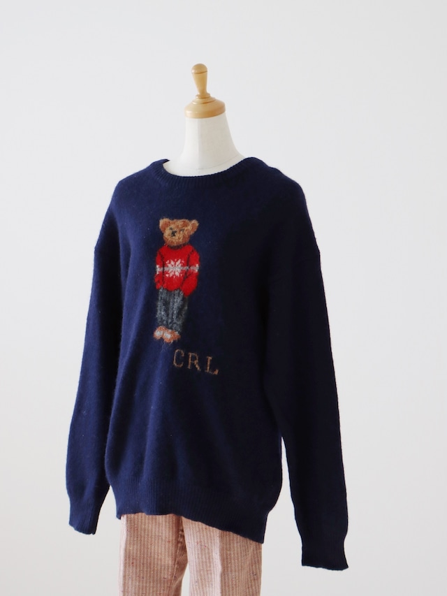 CHAPS Ralph Lauren BEAR design sweater(Navy)