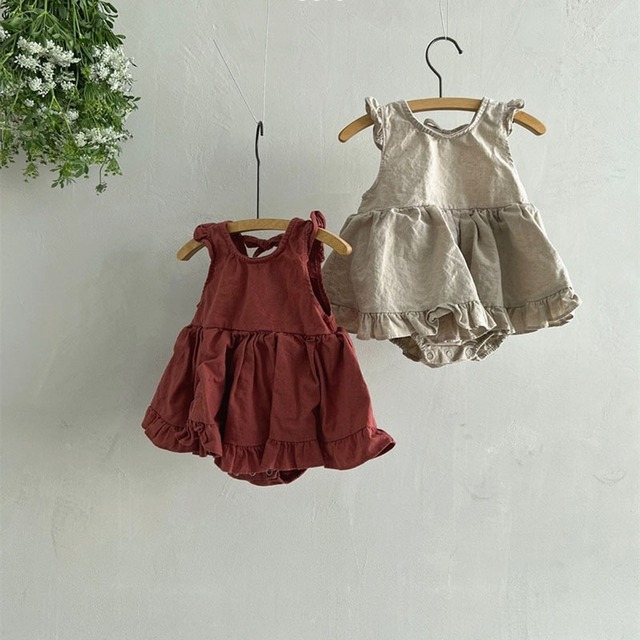 ＜予約＞ AS2406 natural cotton rompers dress