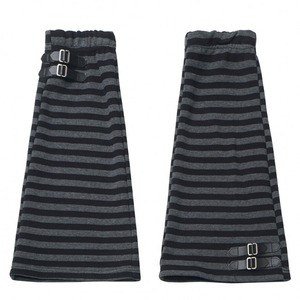 ボーダーデザイン ベルト付きレッグウォーマー（lli_6747）