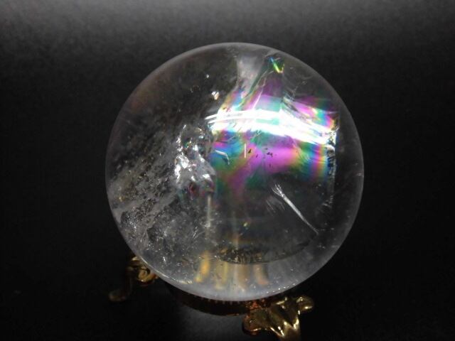 【送料無料】【高品質】59mmブラジル産天然レインボー水晶玉 no.2