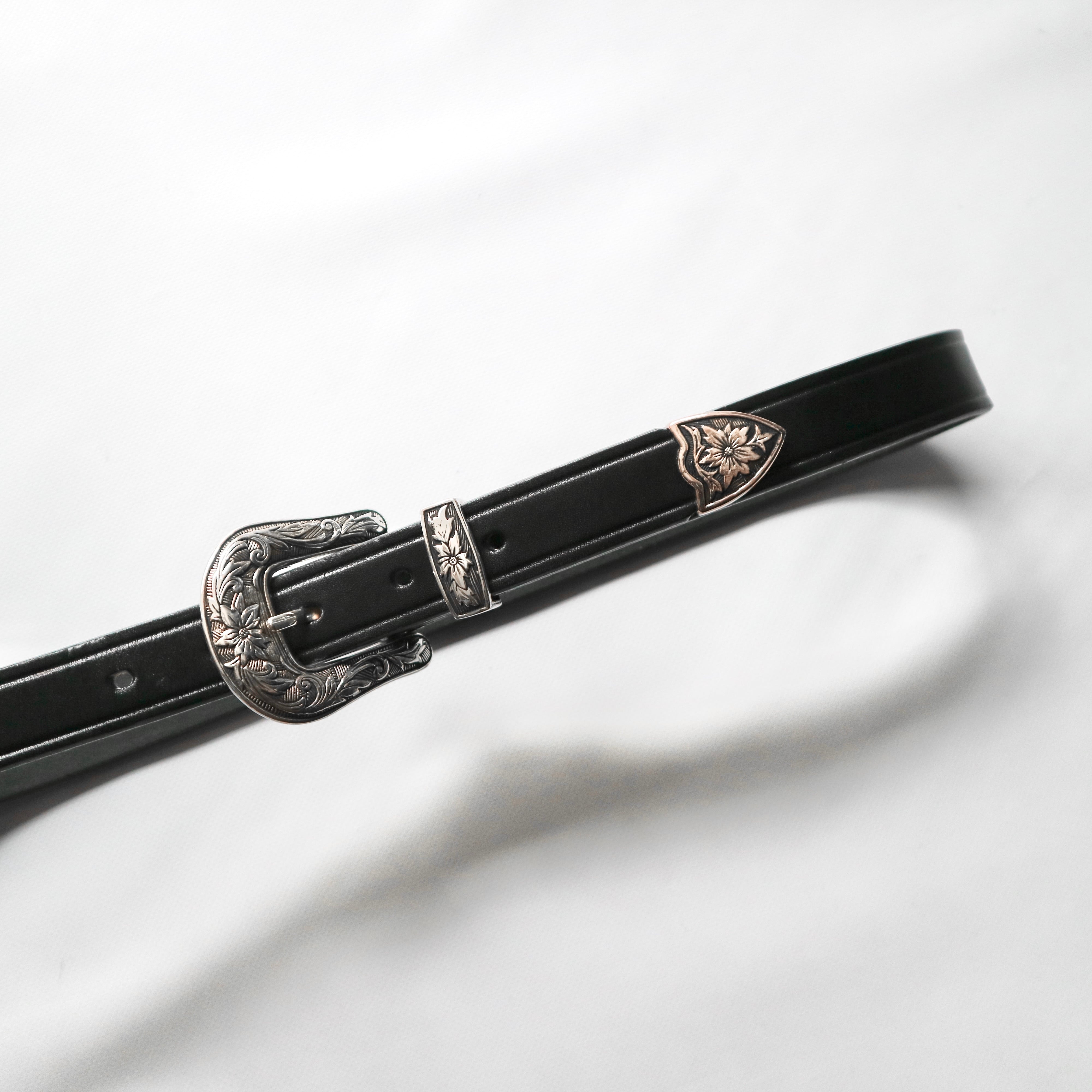TORY LEATHER トリーレザー】ANTIQUE SILVER BUCKLE SET BELT