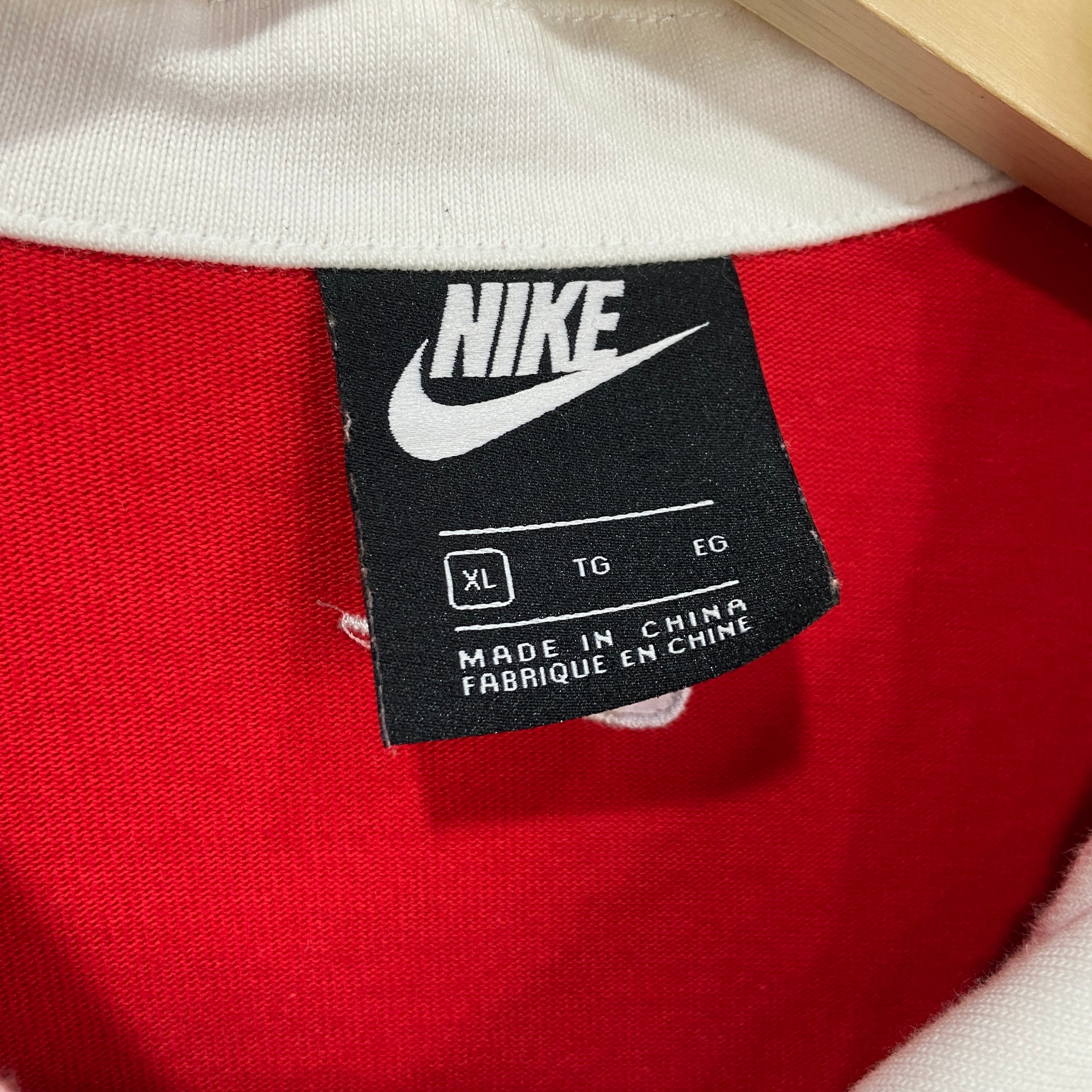 送料無料』NIKE ナイキ ラガーシャツ ビッグロゴ SWOOSH XL 赤