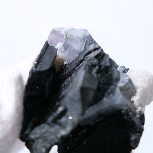 ヤオガンシャン産 フローライト ブラックトルマリン クォーツ 共生 / 原石 標本【H_3】