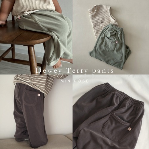 《即納》送料無料 【mini robe】Dewey Terry pants