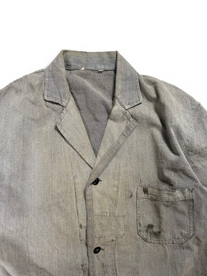 40s French Workwear Black Chambray Jacket