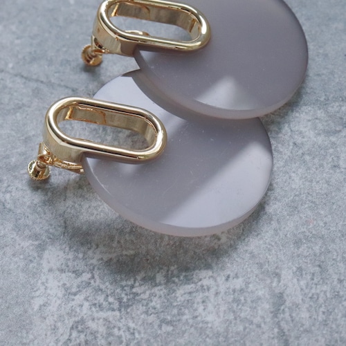 EARRINGS || 【通常商品】 GLASS CIRCLE EARRINGS GRAY || 1 EARRINGS || GRAY || FDF151