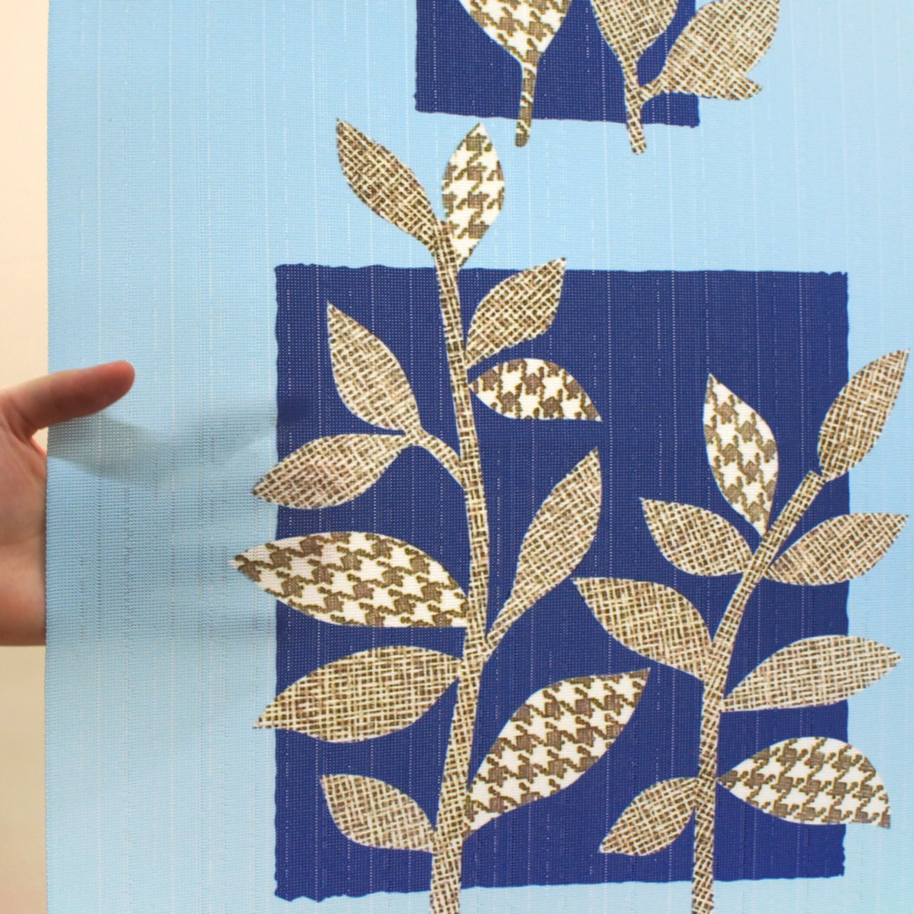 【受注生産】 のれん パターン_リーフ 幅85ｘ丈150cm