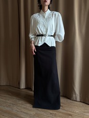 refined floral embroidery stand collar shirt-5274-6