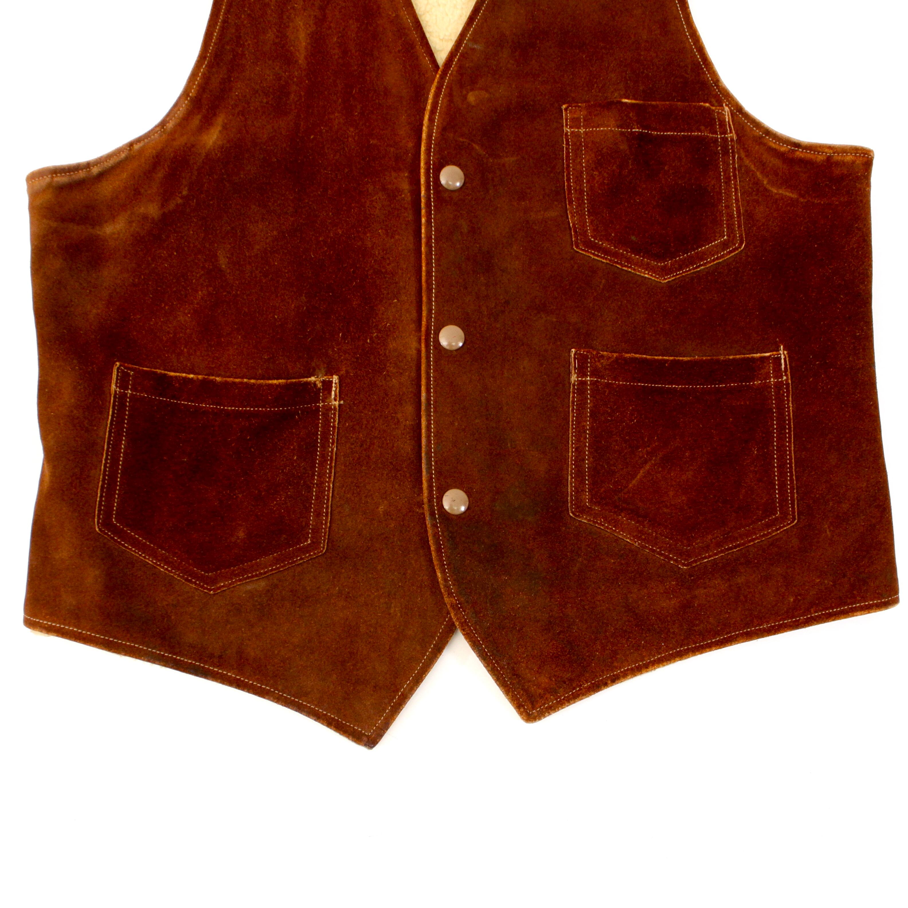 1031. 1950's Suede leather vest 50s 50年代 スウェード レザーベスト
