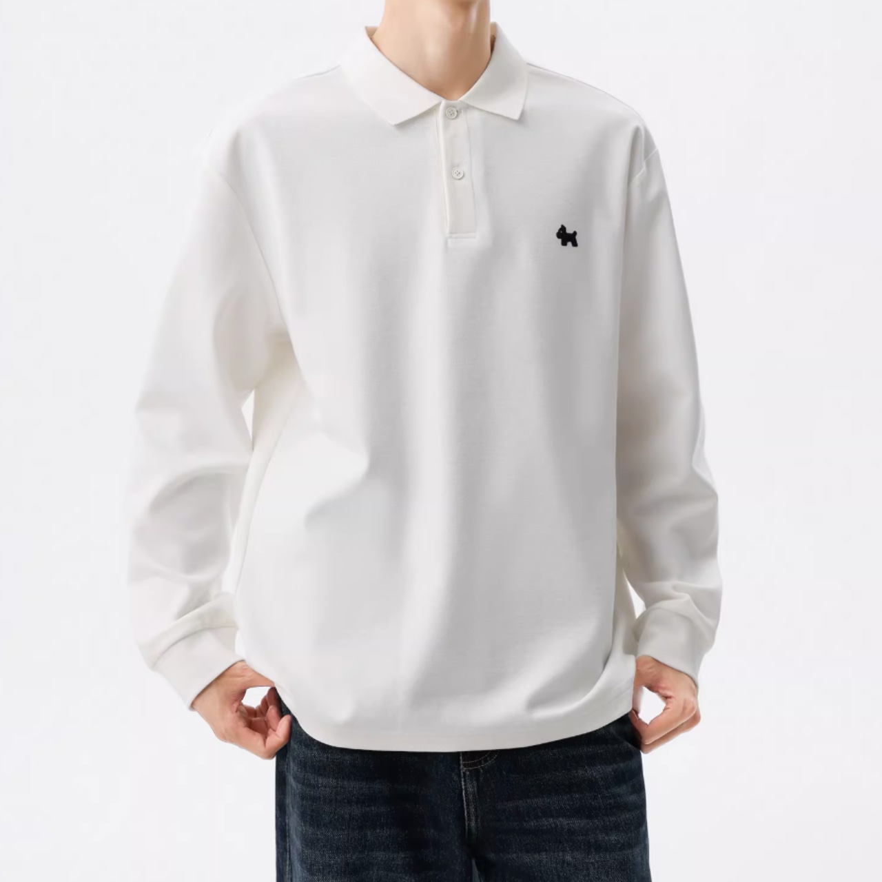 無地ニット ポロシャツ af0480