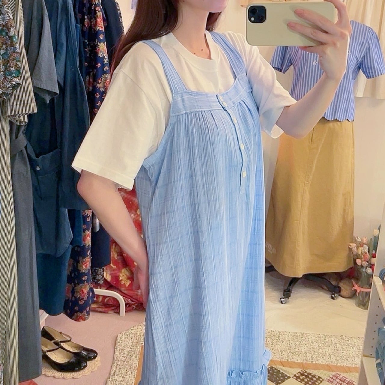 light blue camisole one-piece