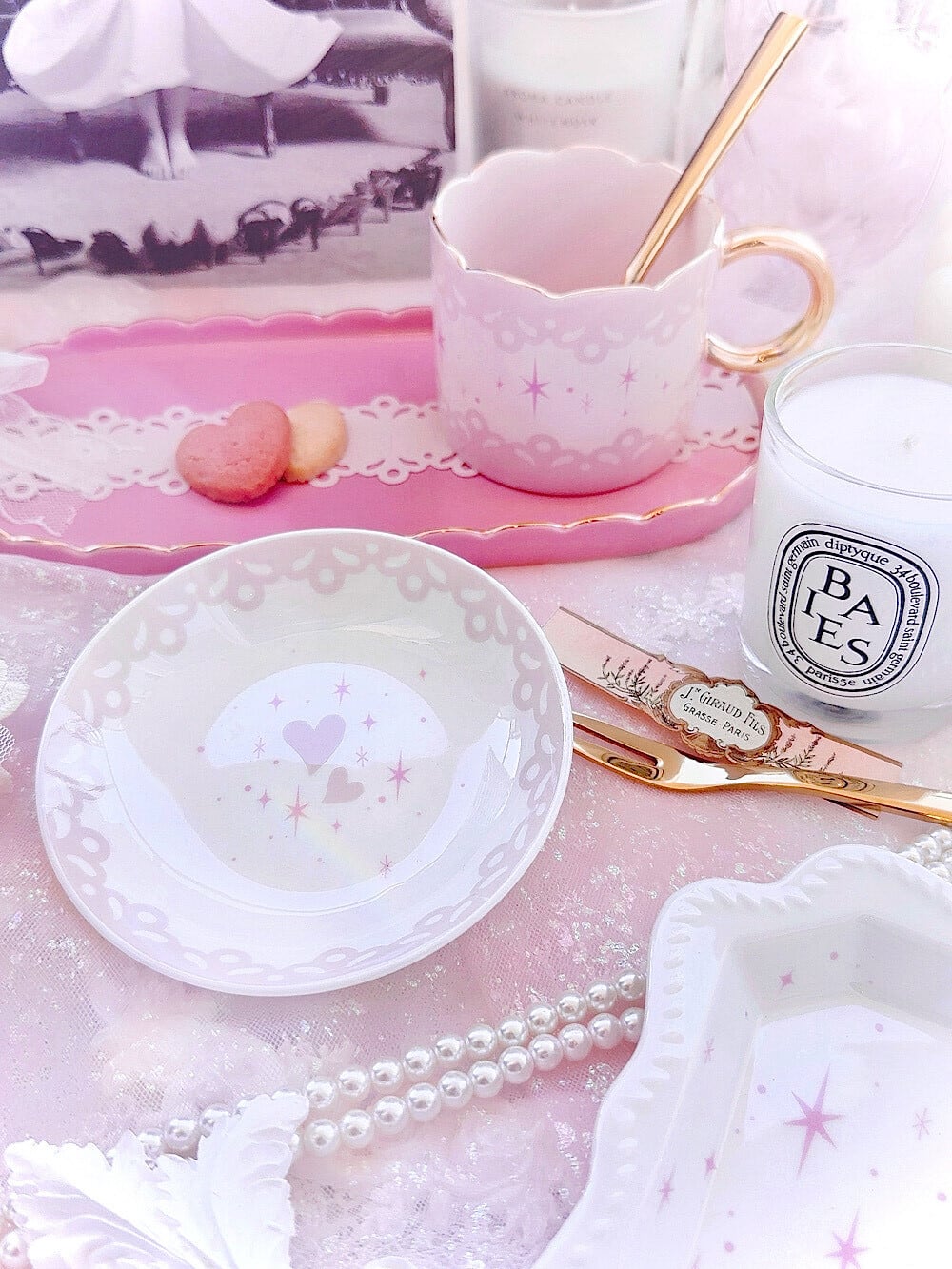 スターリーナイト転写紙(A3)・ピンク ポーセリンアート用・星転写紙