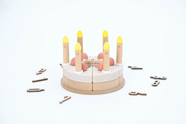 展示品【dou toy】make a wish　木のケーキ おままごと 　マグネットタイプ