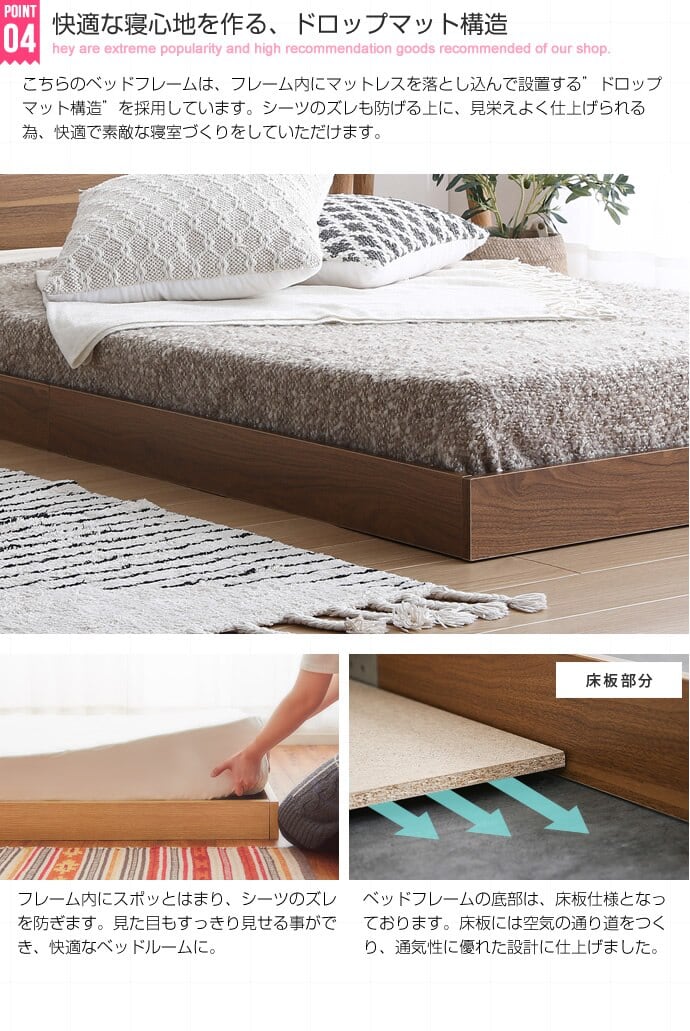 ベッド セミダブルベッド マットレスセット ローベッド フロアベッド