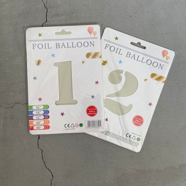 32” Foil Number Balloon  [ バースデー お誕生日 記念日 くすみカラー バースデーフォト]