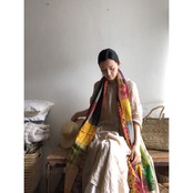 リサイクルサリーのカンタショール パッチワーク小06 インドの手仕事布 Mulaセレクト