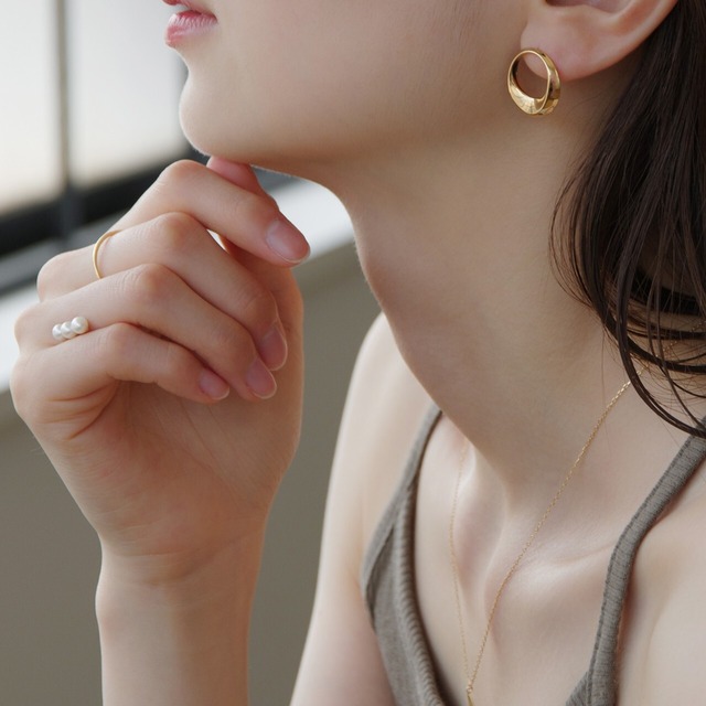 K18イエローゴールド 直径18mm スタッドピアス【MKY0020P1】