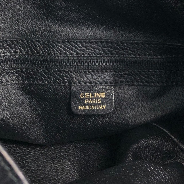 CELINE セリーヌ ショルダーバッグ ブラック ガンチーニ レザー 巾着 フロントポケット vintage ヴィンテージ オールド 3gt2jh
