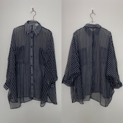 シースルーストライプオーバーSH/ブラック