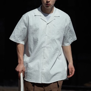 開襟ゆったりシャツ　0696