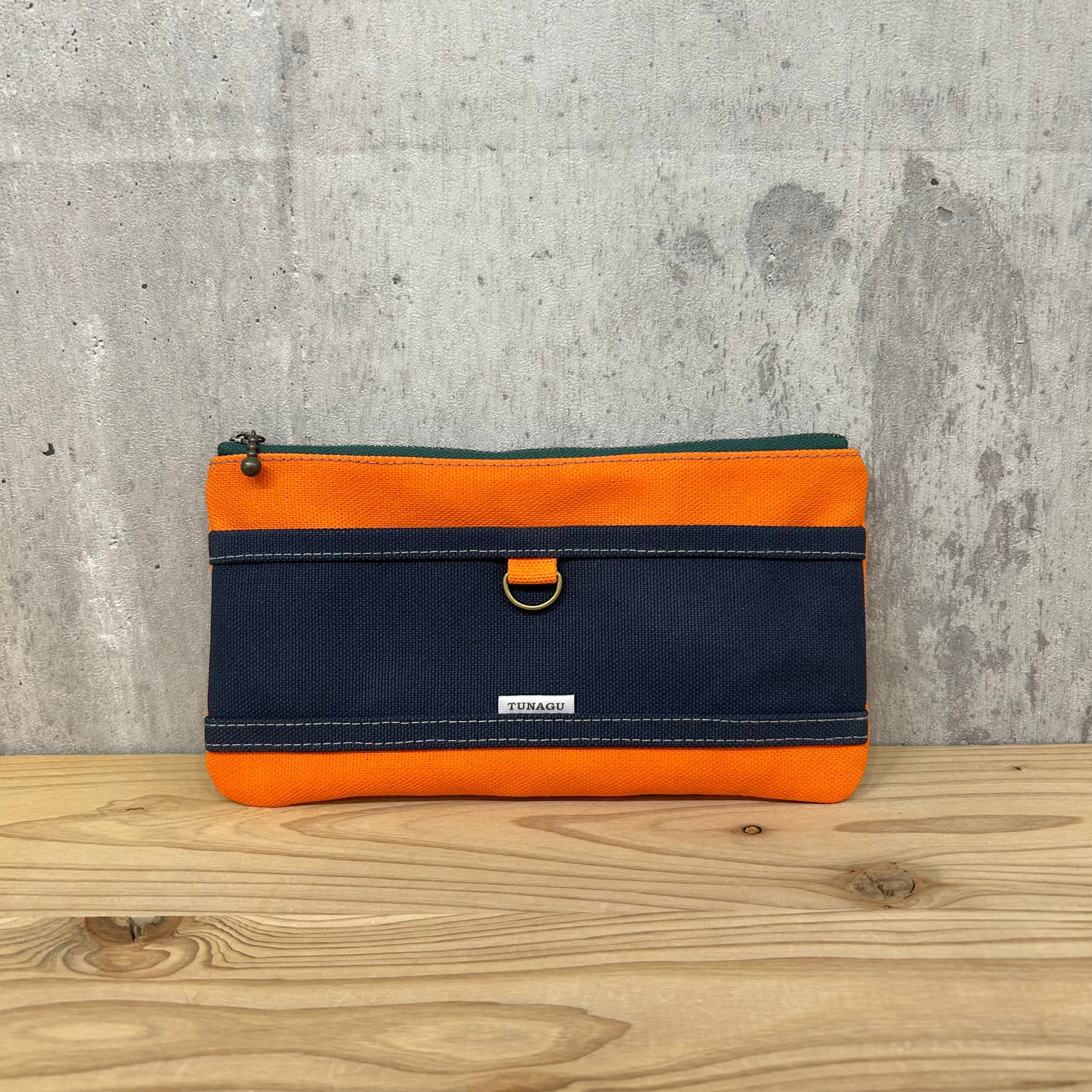 ▼Mulch Wallet pouch 【オレンジ×ディープオーシャン】
