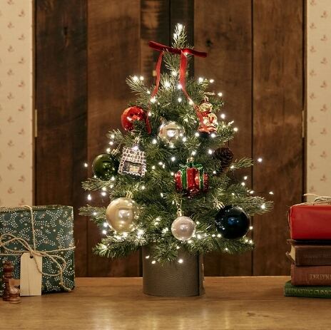 【BEDE】クリスマスツリー くまサンタ LED電球リモコン付 45cm