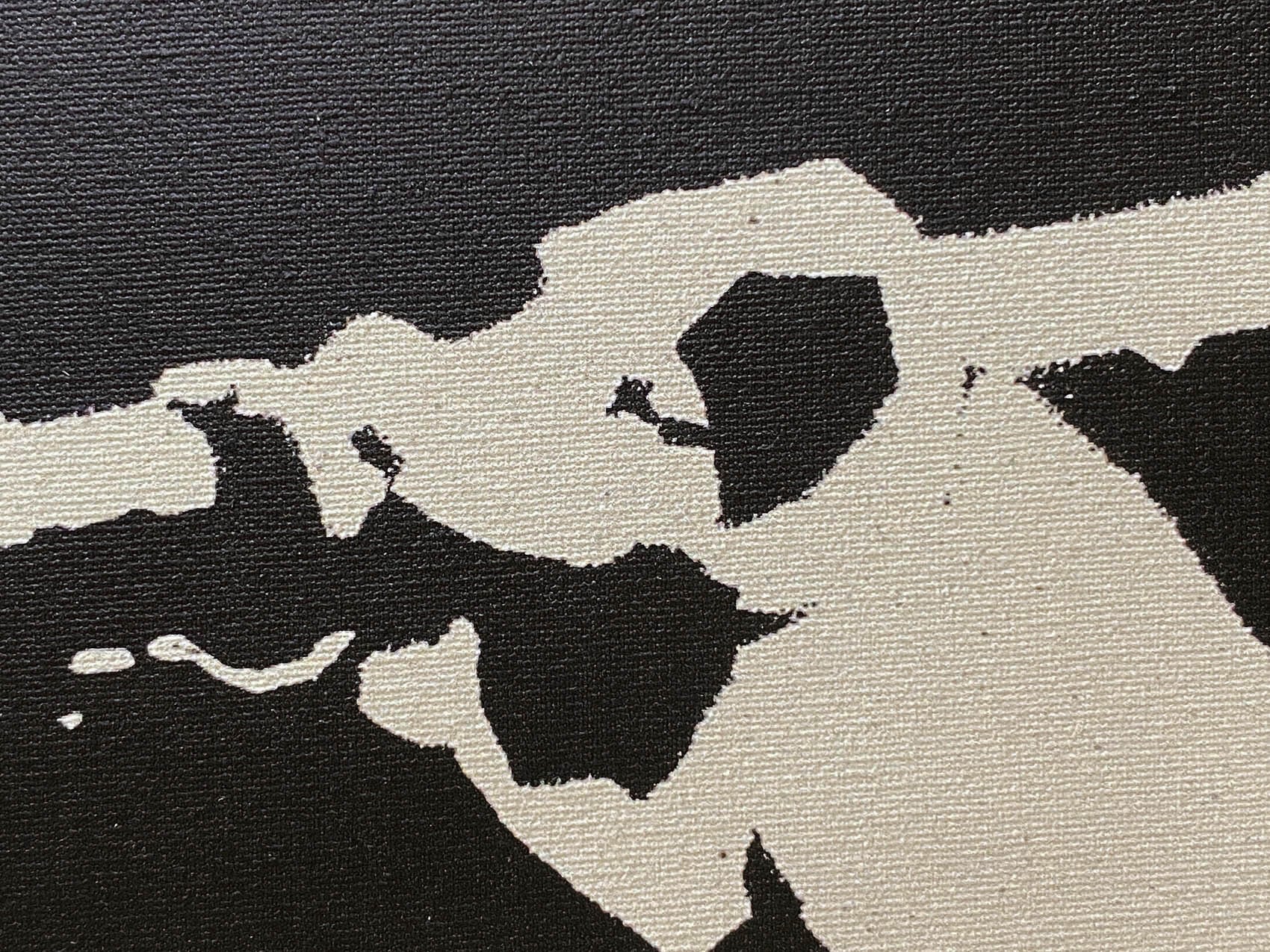 バンクシー作品「ロケットランチャー ドッグ/Rocket Launcher Dog」展示用フック付きキャンバスジークレ Banksy