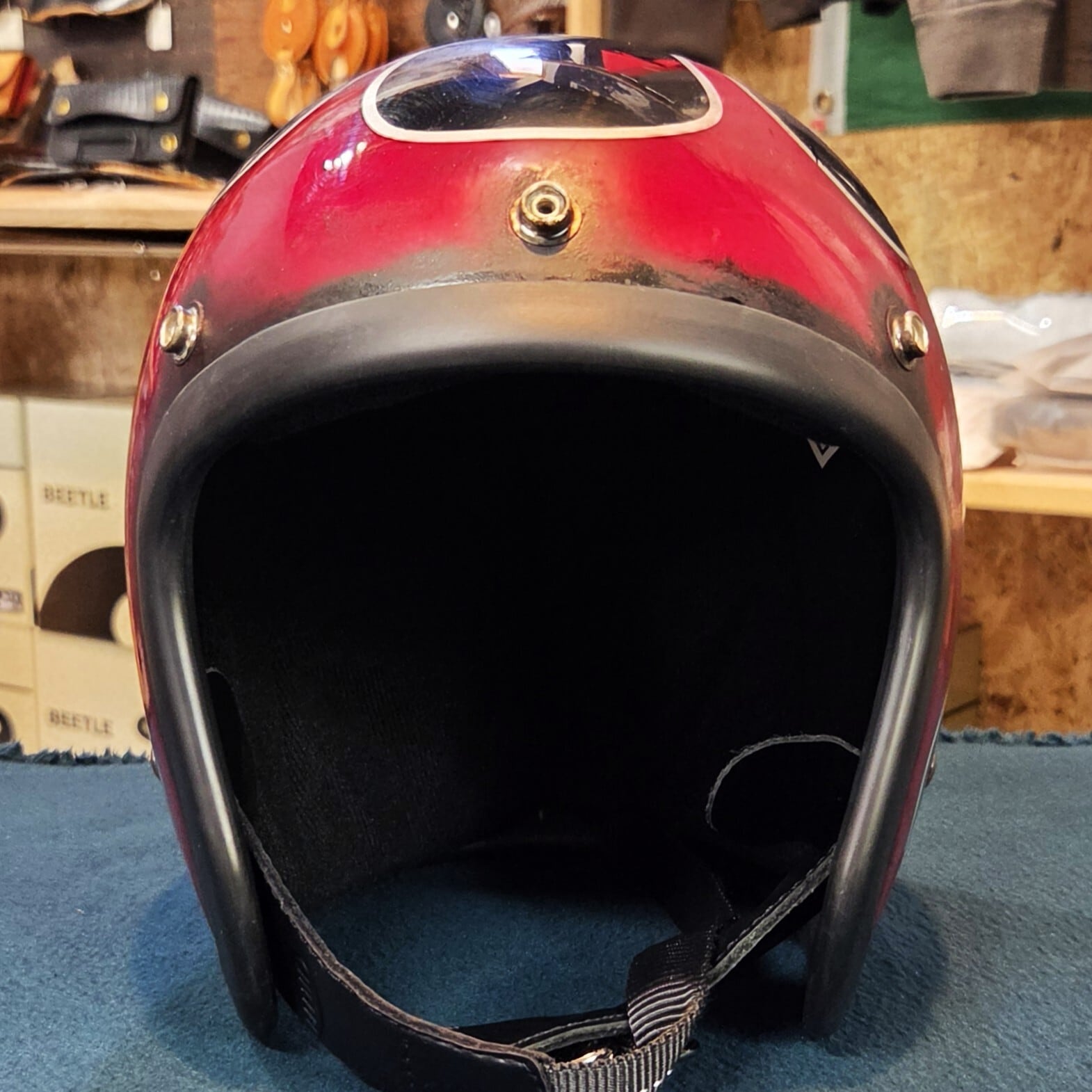 [サイズ変更無料]オーシャンビートル　Lac カスタムペイント　ヘルメット 一点限り【aging paint helmet.21】OCEANBEETLE LAC ※サイズ変更可能