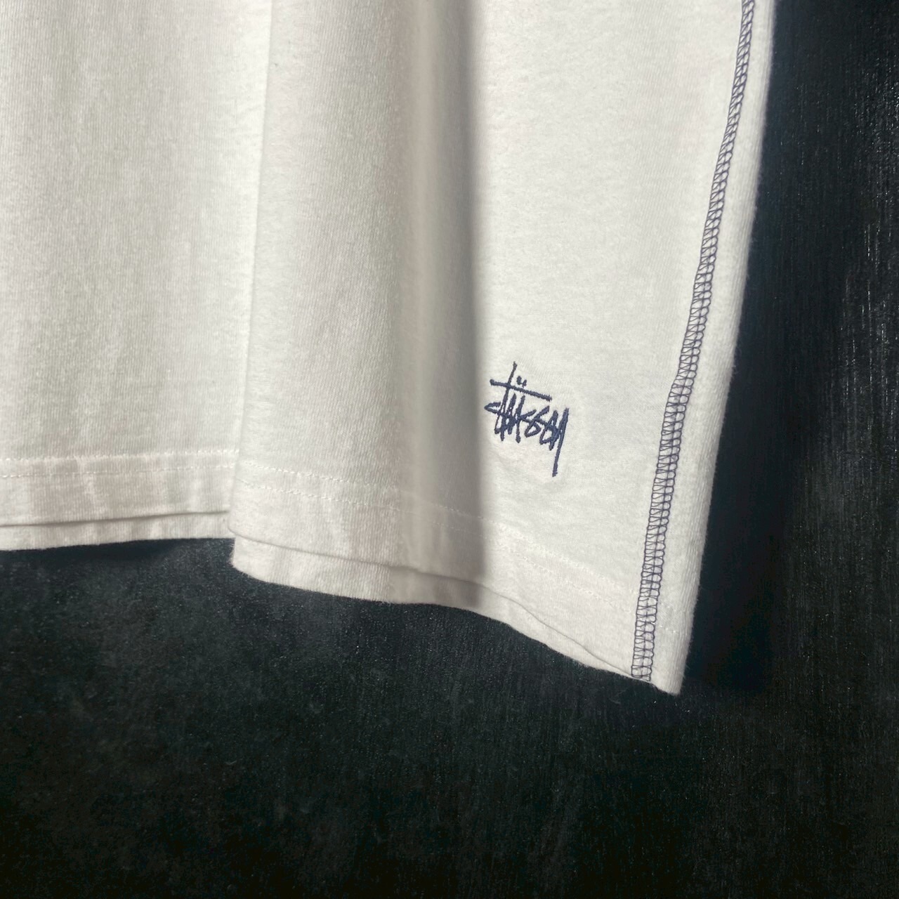 【90s～00s　USA】OLD STUSSY　Tee　個性派ステッチTee　M　オールドストゥーシーTシャツ