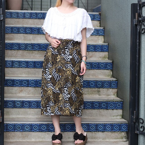 EU VINTAGE ANIMAL DESIGN SKIRT/ヨーロッパ古着アニマルデザインスカート