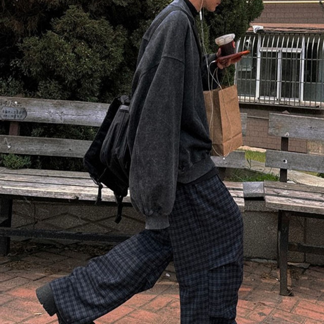 ショートワイドヴィンテージ調スウェット　1109