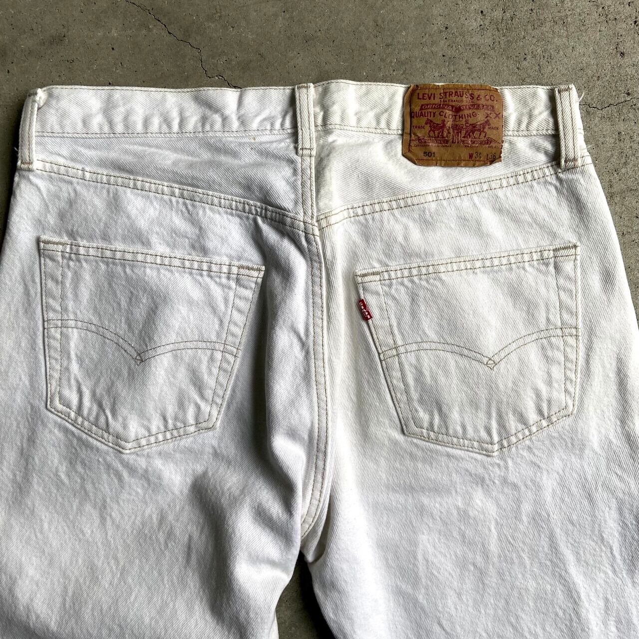 90年代 USA製 Levi's リーバイス 501 ストレート ホワイトデニムパンツ メンズW34 古着 90s ヴィンテージ ビンテージ  白【デニムパンツ】 | cave 古着屋【公式】古着通販サイト