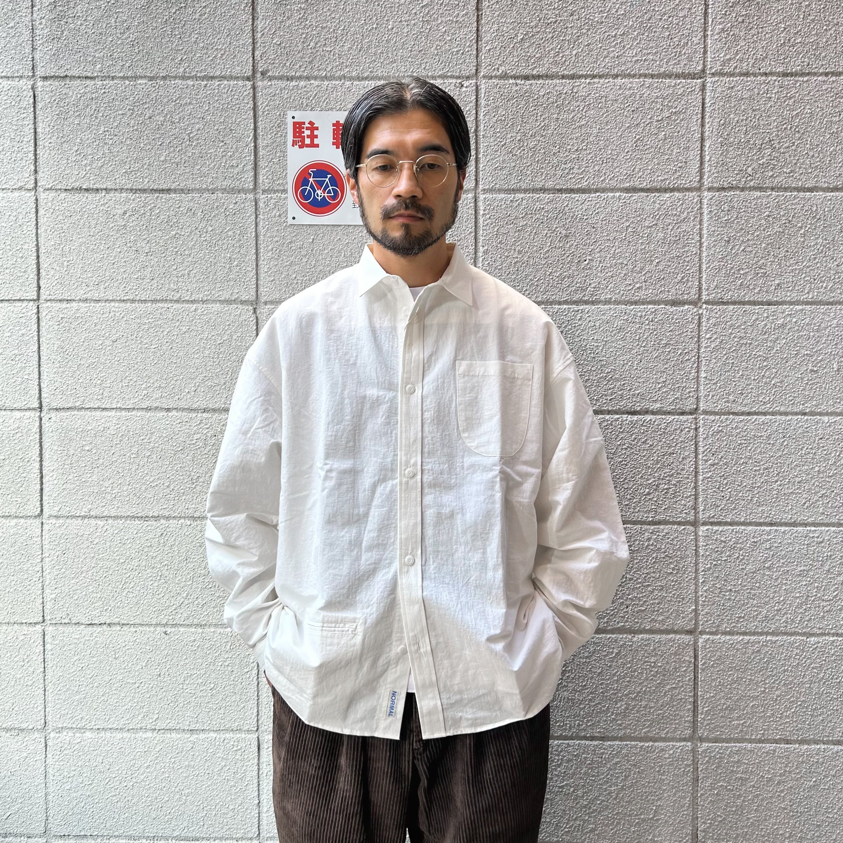 NOROLL NORMAL L/S SHIRT - WHITE / ノーロール ノーマル シャツ ホワイト