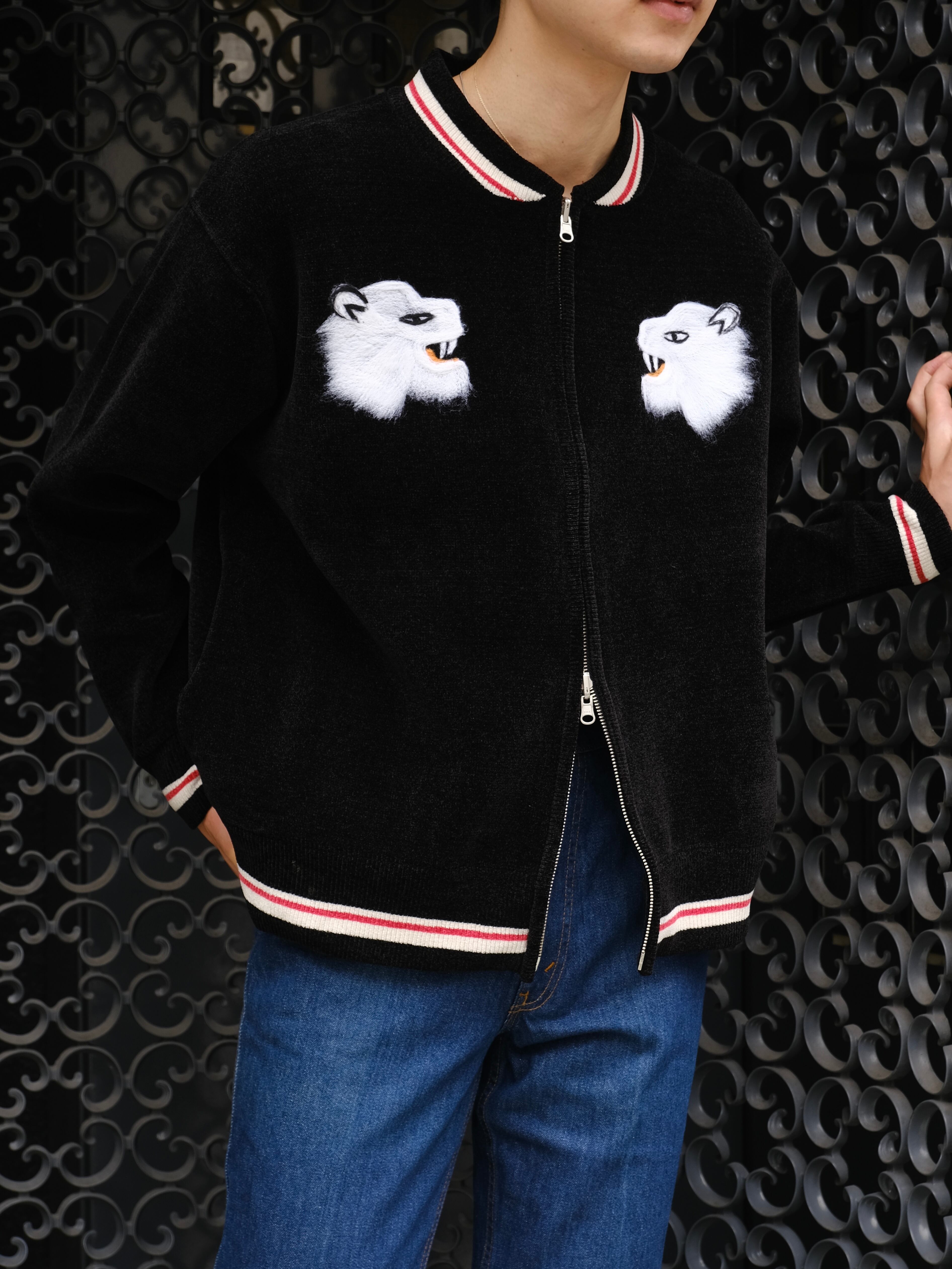 DAIRIKU 【Needle Punch Reversible Ska Knit -Black-】 | lloomm 