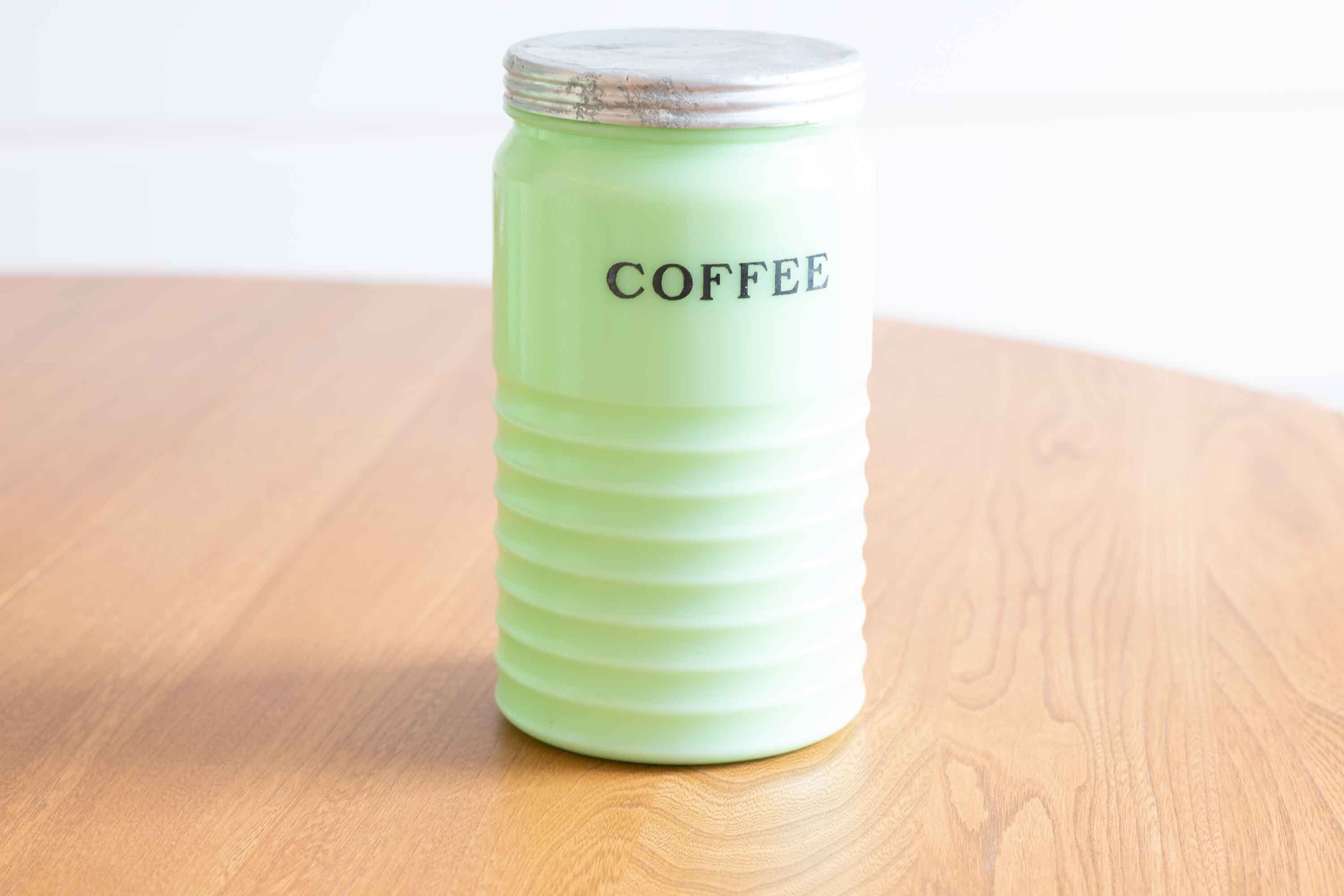 ジャネットJeannette」社製 40オンス コーヒーキャニスター カラーはダークよりのジェード 7-a