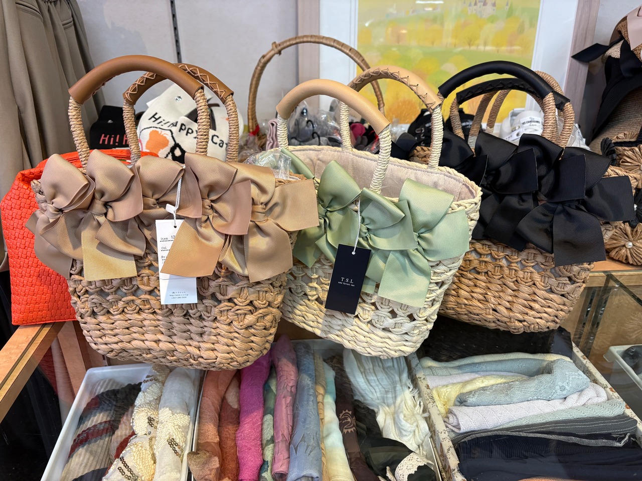 【T.S.L】リボンデザインカゴバッグ　1264-401-1