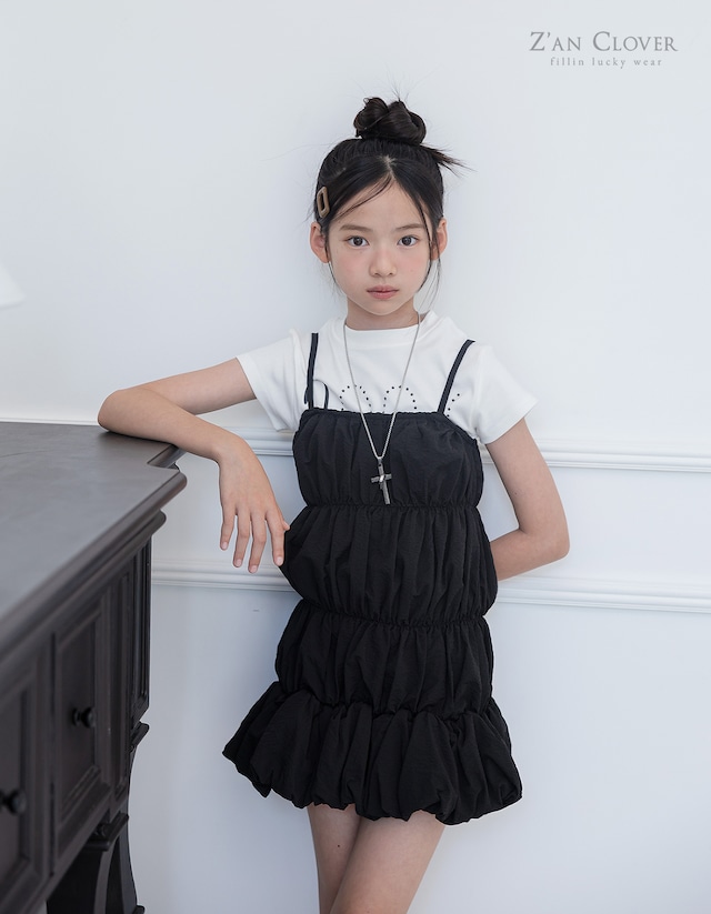 【予約】ZC   11.バブルシャーリングops 26 Autumn 女の子　小学生　韓国子供服　海外ファッション　Z'an　CLOVER　韓国ブランド　韓国ファッション　子供服