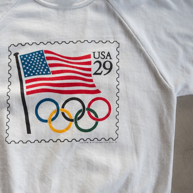 "US Postal Service" '90s vintage Olympic stamp sweat