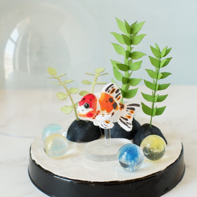 ◌金魚の涼飾り◌ アズマニシキ(東錦)　和紙アクアリウム／和紙インテリア