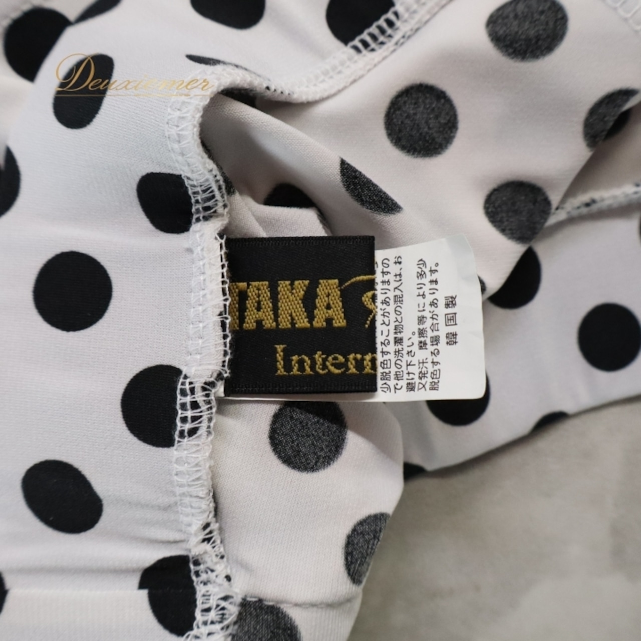 社交ダンス 衣装 ズボン ボトムス パンツ ホワイト系 タカダンス TAKA DANCE ブラック系 レッスン 練習 上品 ドット 水玉 モノクロ かわいい おしゃれ 華やか ダンス ダンス衣装 エレガント 可愛い 大きなスリット 柔らかい レディース スタイリッシュ カジュアル ダンスレッスン エレガンス クラシック