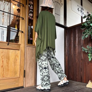 レーヨンフリンジポンチョ