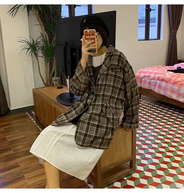 チェック　テーラードジャケット　AJ33167-3175