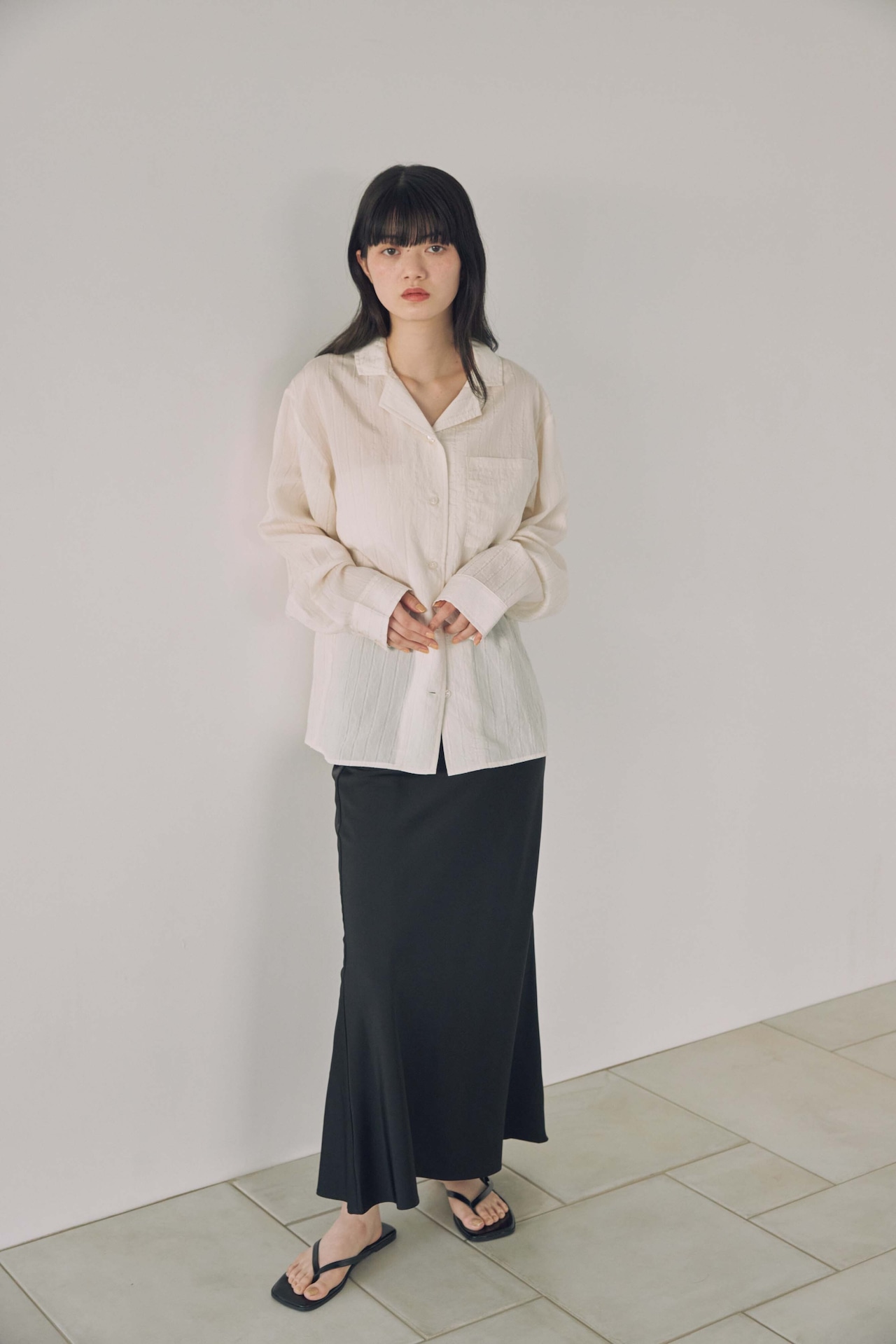 DU240505 satin straight flare skirt【Re Stock】【残り僅か】