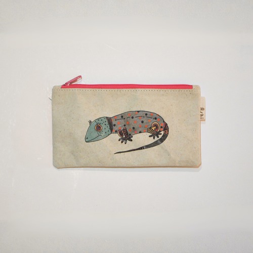 Ashi｜亜紙 Flat Pouch M＊Tokkey 動物柄 紙ポーチ バナナ ハンドメイド