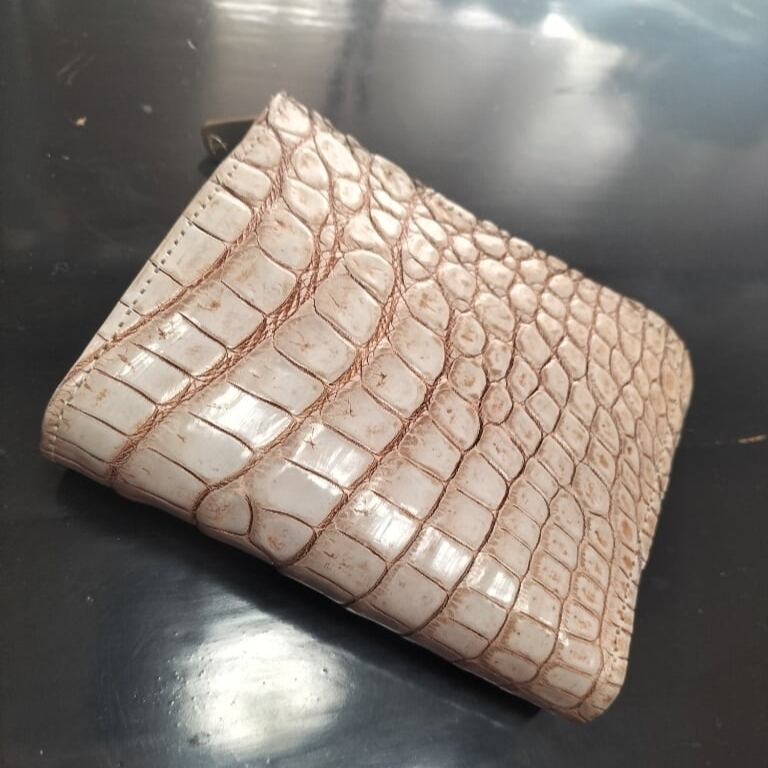 カキシブ・シラホネ・クロコダイルL字ファスナーウオレット試作品