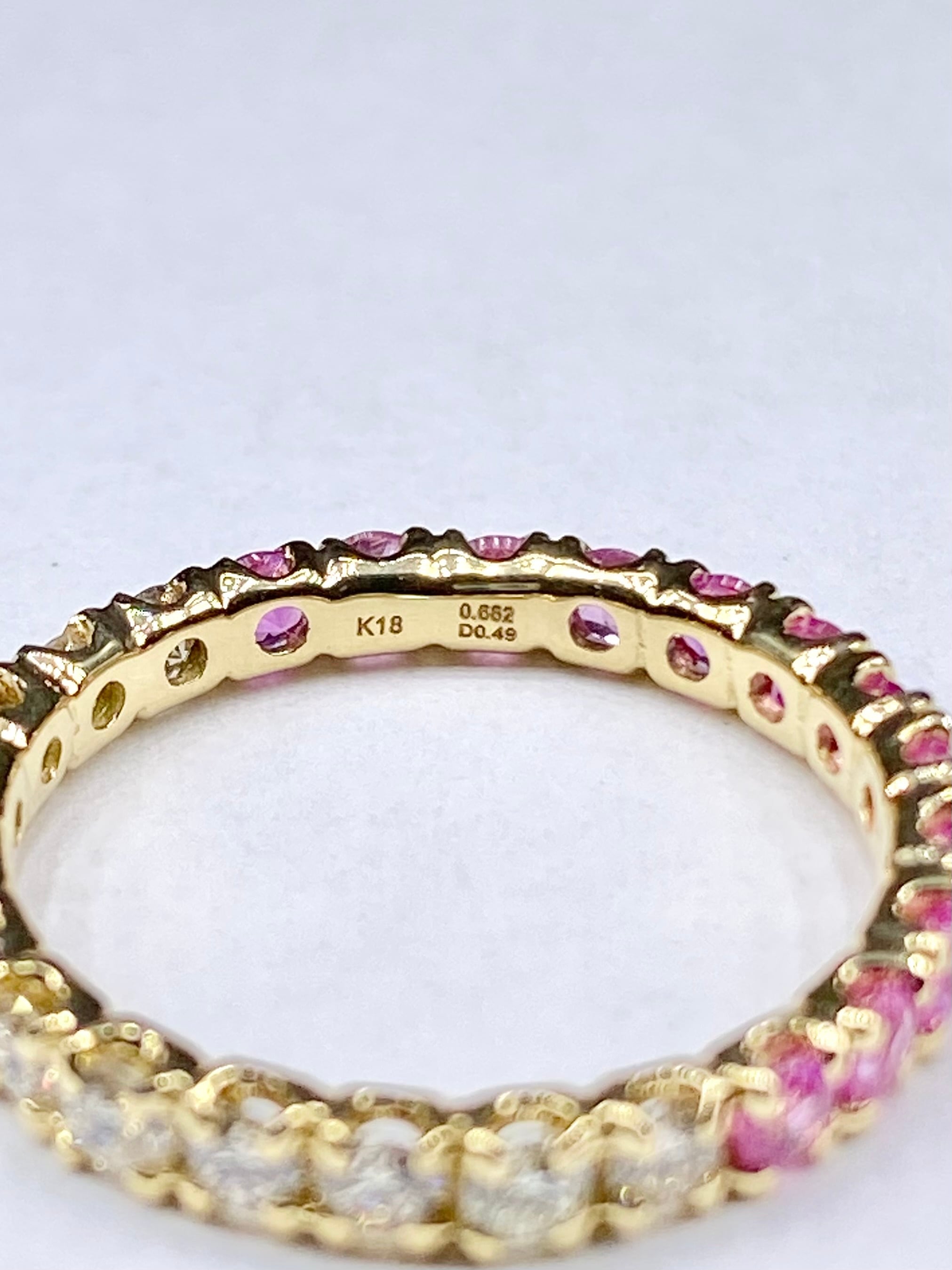 K18 0.49ct フルエタニティ リング 7号